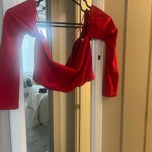 ShowPo off the shouldered long sleeved crop